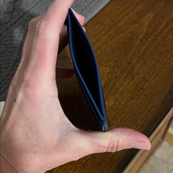 Clare V. Adams Card case in black Croc-Embossed and Blue leather accent - NEW! - Picture 6 of 7